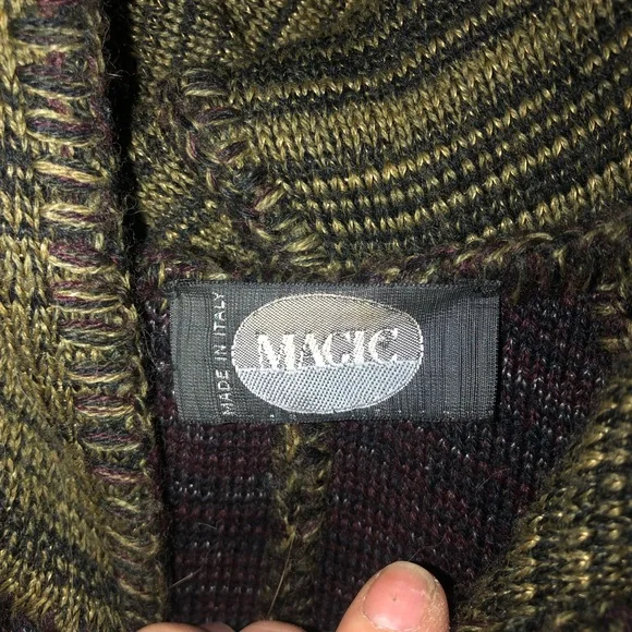 Magic Green and Brown Cozy Poncho Sweater - Picture 6 of 7